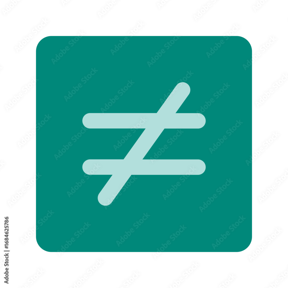 Obraz premium not equal flat icon