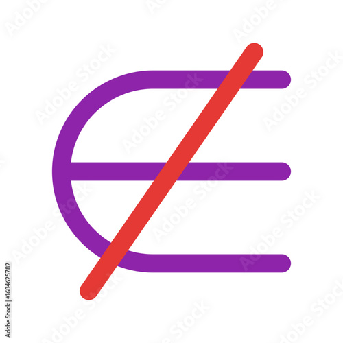 not a subset flat icon