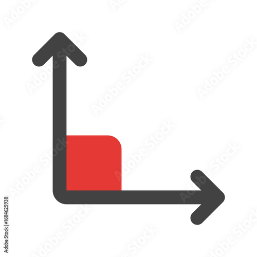 right angle flat icon