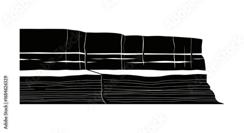 fractured layers a monochrome abyss of cracked earth, isolated on transparent background