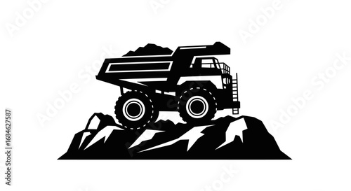 heavy duty mining dump truck, ore transportation, quarry vehicle, industrial machine, excavation equipment