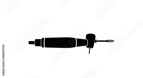 highspeed dental drill icon, handpiece, black silhouette, dentistry tool, rotary instrument, precise work