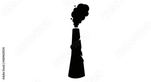 industrial smokestack silhouette pollution, factory, power plant, energy, smoke