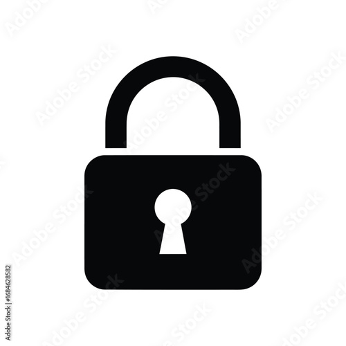 Secure Lock Icon Symbolizing Safety and Protection with a Classic Design