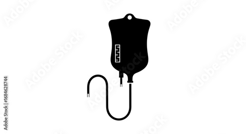 iv bag, medical drip, hospital, healthcare, fluid, medicine, black silhouette, simple icon, treatment, intravenous