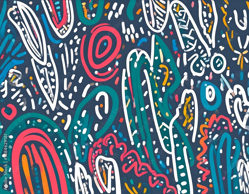 Fototapeta premium Abstract design with vibrant colours and organic shapes