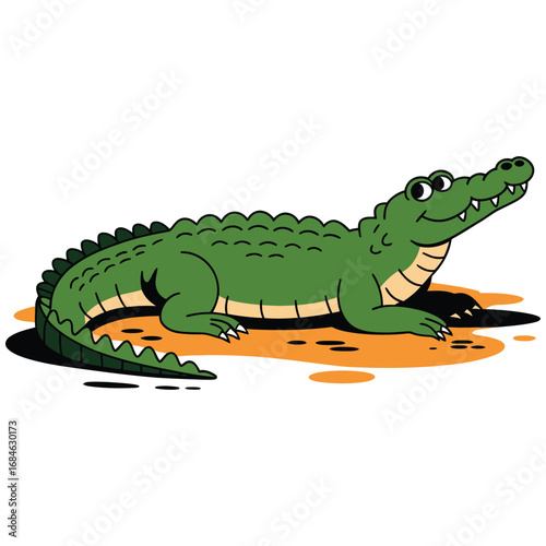 crocodile cartoon isolated on white