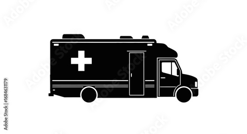 medical emergency vehicle, mobile clinic, healthcare transportation, first aid, ambulance icon