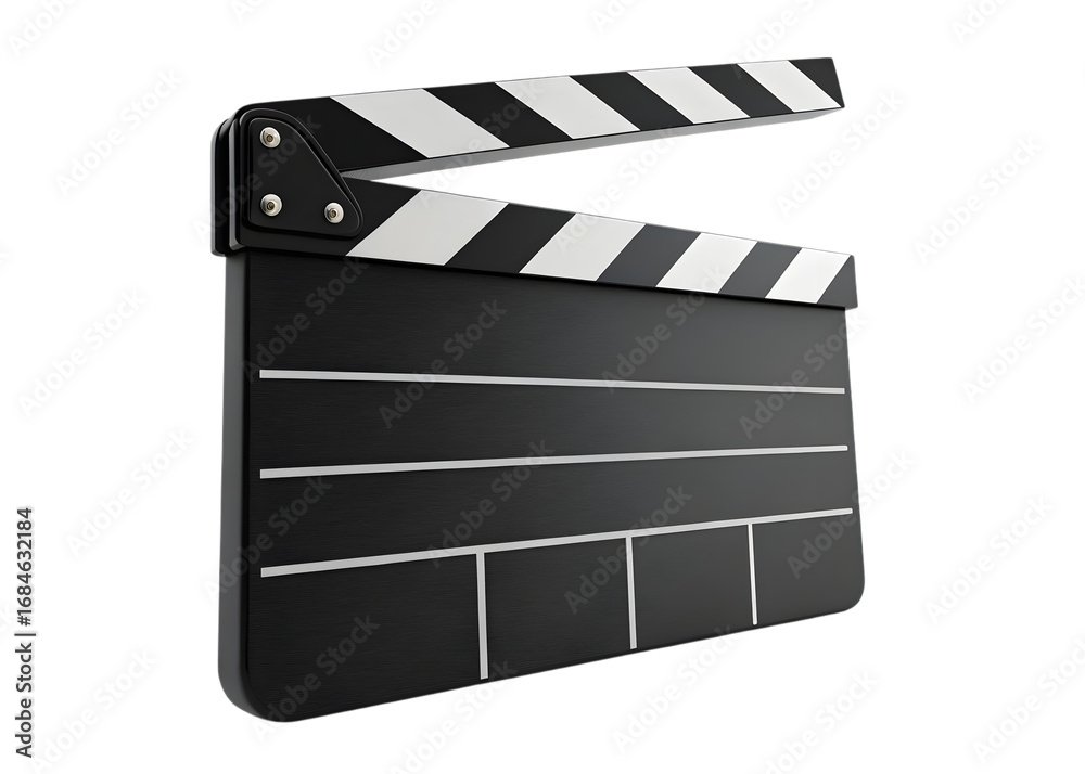 Fototapeta premium film slate with black and white stripes ready for movie production and filmmaking