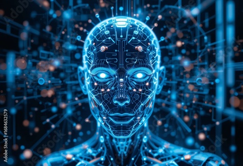 Artificial Intelligence and Generative AI in a Conceptual Image of Modern Technologies