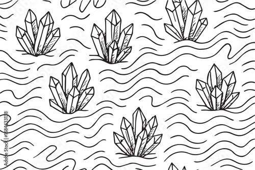 Crystal Formation Sketch vector patterns design 