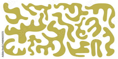 Abstract boho shapes, trendy modern organic stains silhouettes, nature simple aesthetic elements. Modern contemporary collage, various cute blobs. Isolated. Vector illustration.