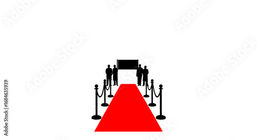 red carpet entrance, vip area, celebrity event, award show, stanchions, silhouette