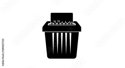 shredder icon paper shredding machine, data security, confidential document disposal
