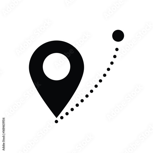 Location Tracking A Visual Representation of Journey and Destination with a Bold Pointer and Dotted Path