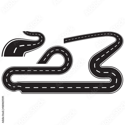 A stylized boa serpent symbol on a road sign isolated on a white background