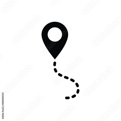 Location Tracking Route Map Icon GPS Navigation Path Pointer