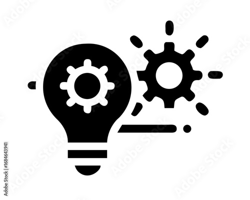 Lightbulb with gears representing innovation and mechanical ideas