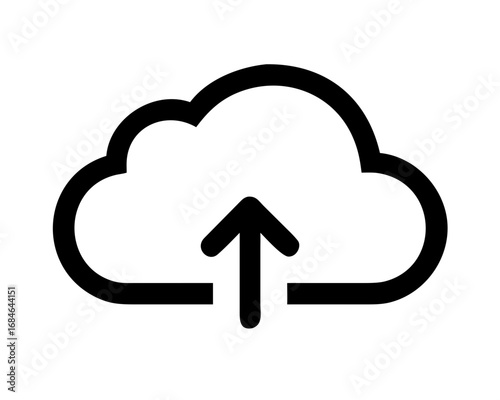 Cloud upload icon symbol for data transfer and storage