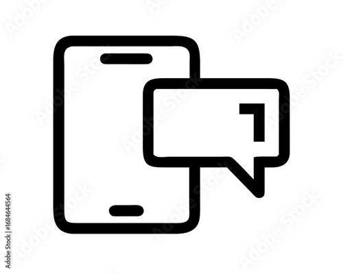 Message Notification: An illustrative depiction of a smartphone with a message bubble, symbolizing digital communication and instant information exchange. 
