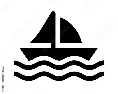 Sailboat Silhouette: A minimalist silhouette of a sailboat gracefully navigating gentle waves, representing freedom, adventure, and the call of the sea.