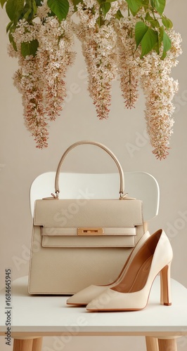 Elegant Handbag and Heel Shoe Still Life