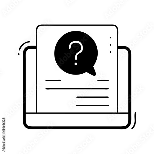 Document with a chat bubble containing a question mark icon