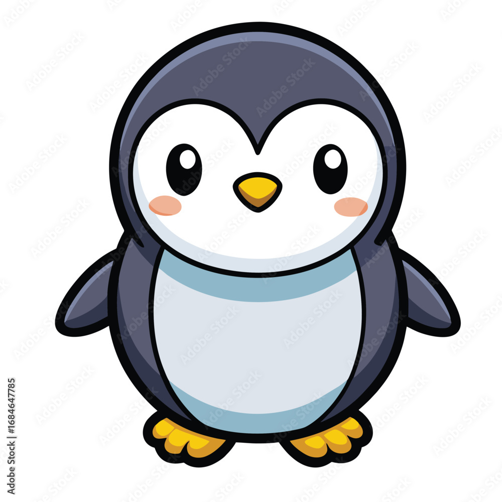 Obraz premium design logo icon vector cartoon character mascot penguin