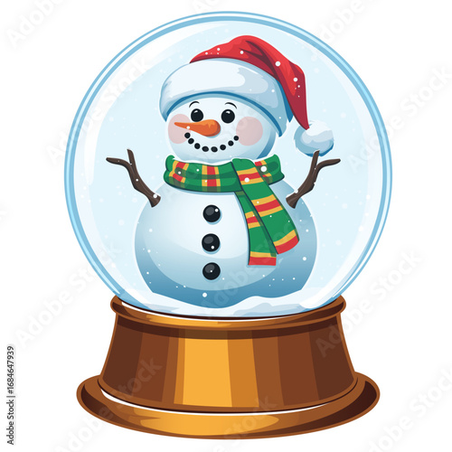 snowman in snow globe with transparent background Christmas theme design