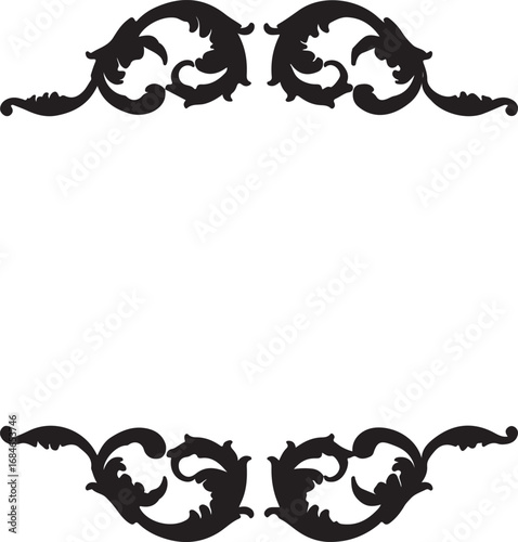 Baroque Decorative Frame in silhouette.
