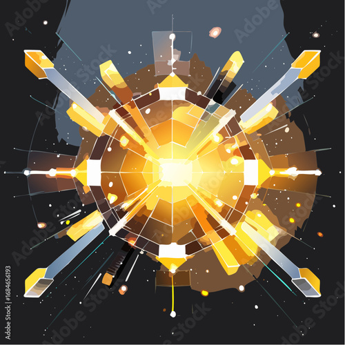 Abstract futuristic digital artwork showing luminous streams, glowing mesh patterns, and flowing energy currents in bold colors. High resolution, ultra detailed, cinematic perspective with depth of fi
