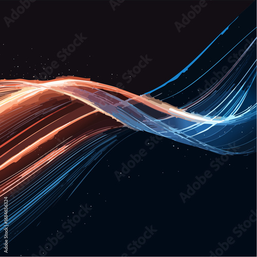 Abstract futuristic digital artwork showing luminous streams, glowing mesh patterns, and flowing energy currents in bold colors. High resolution, ultra detailed, cinematic perspective with depth of fi