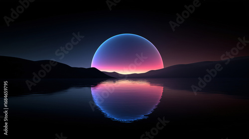 Abstract black art background at sunset