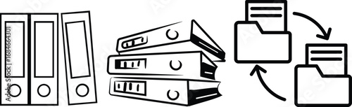 Folder icon set. Documents directory. Desktop icons. My computer PC shortcut signs. System software and devices. New eleven inspired vector illustrations.Document symbol icon for website design.