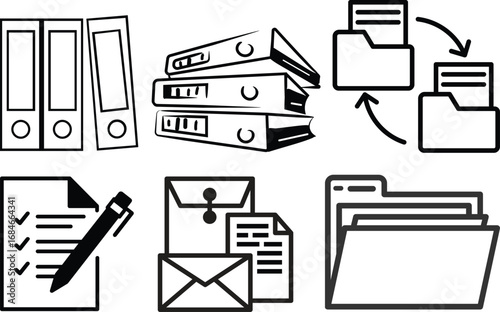 Folder icon set. Documents directory. Desktop icons. My computer PC shortcut signs. System software and devices. New eleven inspired vector illustrations.Document symbol icon for website design.