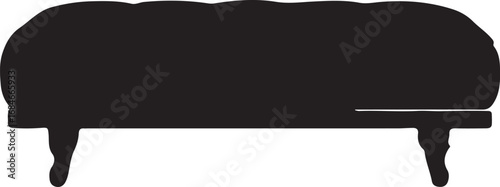 Ottoman in silhouette white background 