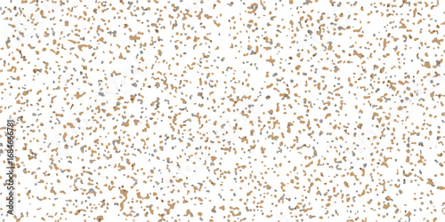Abstract, macro closeup of natural textured brown and white granulated sugar, grains, and sprinkles. Terrazzo flooring marble stone wall texture, Rock backdrop textured illustration. Quartz surface 
