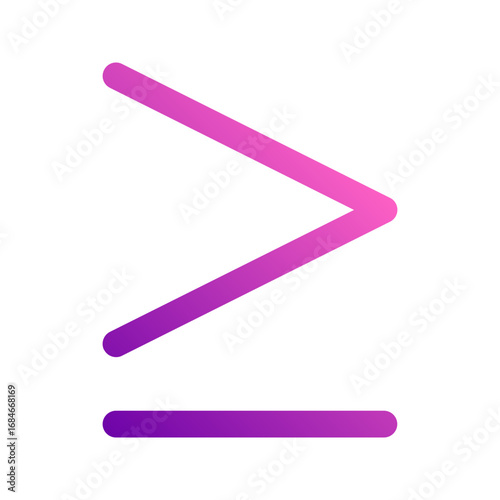 equal or greater gradient icon