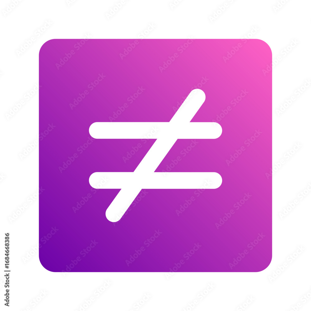 Obraz premium not equal gradient icon