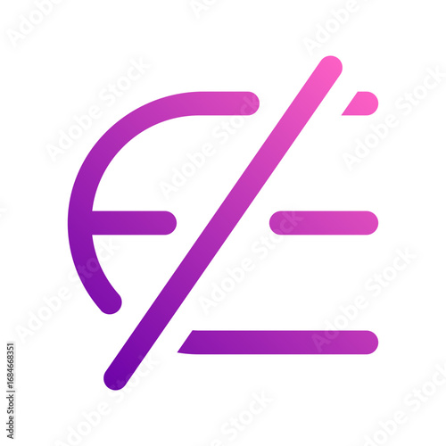 not a subset gradient icon