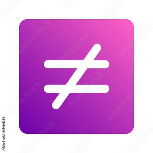 not equal gradient icon