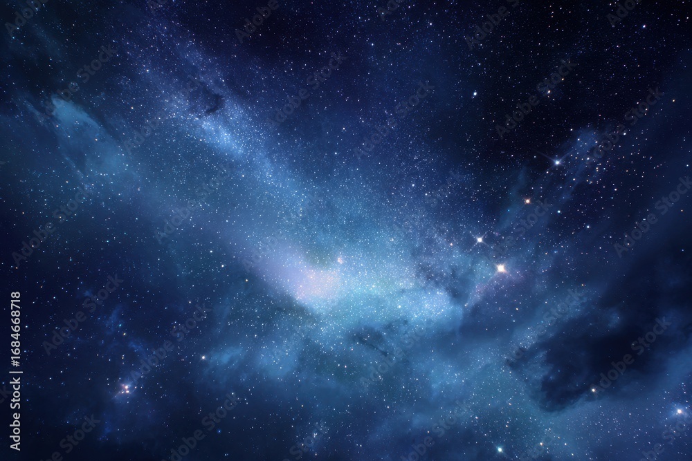 Fototapeta premium Night sky shimmering with countless stars in a tranquil environment showcasing the beauty of the universe at a remote location