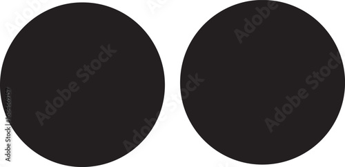  Two Circle Frame in silhouette white background.