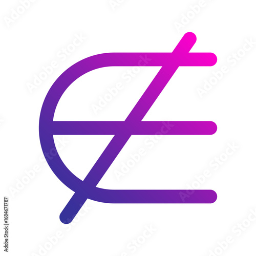 not a subset gradient icon