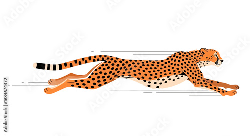Dynamic cheetah in full sprint motion capturing speed and agility for powerful branding