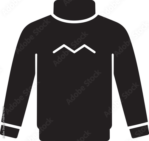 black sweater with white zigzag design clip art preview