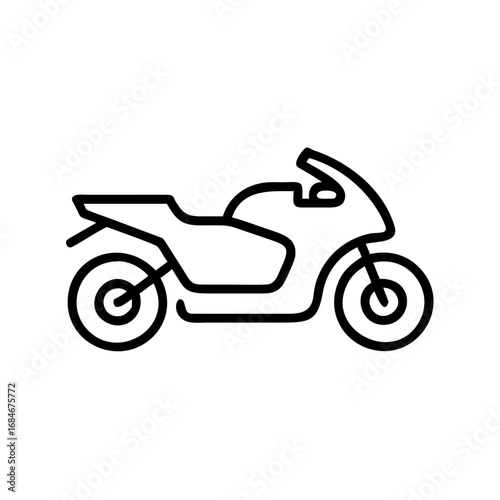 Streamlined Speed: A sleek, minimalist illustration showcases a motorcycle, capturing the essence of velocity and design.
