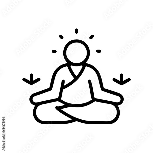 Serene Contemplation: An outline of a figure in a meditative pose. This image captures the essence of tranquility and inner peace. 