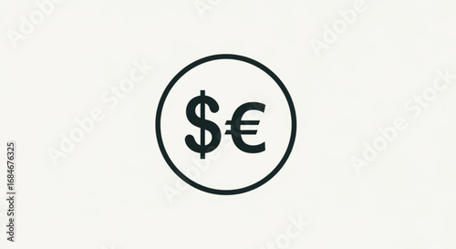 Dollar and euro currency symbol vector icon for business finance and exchange rate market concept design 100