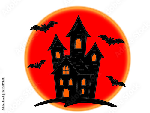 halloween background with haunted house